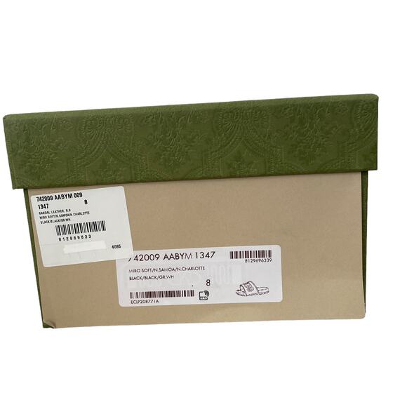 Authentic GUCCI Jumbo Logo Leather Slide Sandals Black Men's Size 8 | US 8.5 NWT - Picture 12 of 14